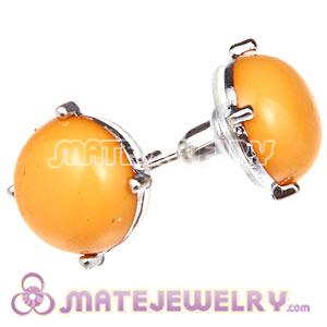 Fashion Silver Plated Yolk Yellow Bubble Stud Earring Wholesale