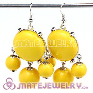 Fashion Silver Plated Drop Yellow Bubble Earrings Wholesale
