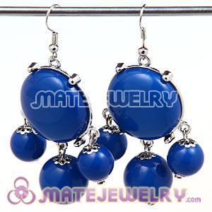 Fashion Silver Plated Drop Dark Blue Bubble Earrings Wholesale