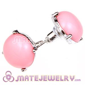 Fashion Silver Plated Pink Bubble Stud Earring Wholesale