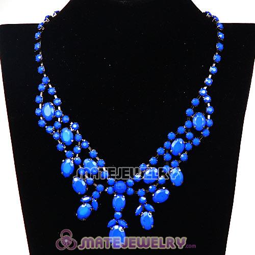Chunky Multilayer Dark Blue Resin Choker Bib Necklaces Wholesale