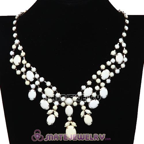 Chunky Multilayer White Resin Choker Bib Necklaces Wholesale