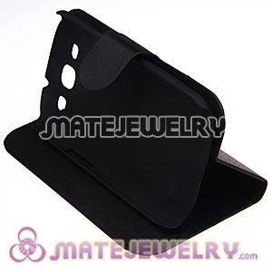 Classic Black Leather FlipStand Hybrid Cases For Samsung Galaxy S3 i9300