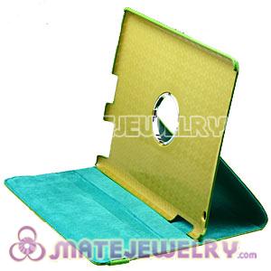 Green 360 Degree Rotating Leather Cases Smart Cover Stand For iPad