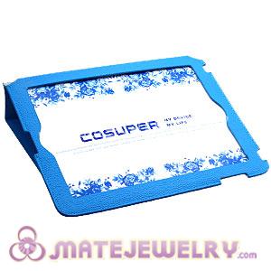 Ultrathin Blue Leather Cases Cover With Build In Stand For New iPad