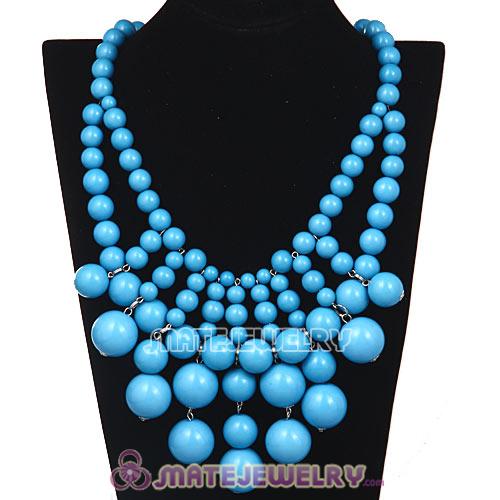 Fashion Blue Cascade Bauble Bib Anthropologie Necklace Wholesale