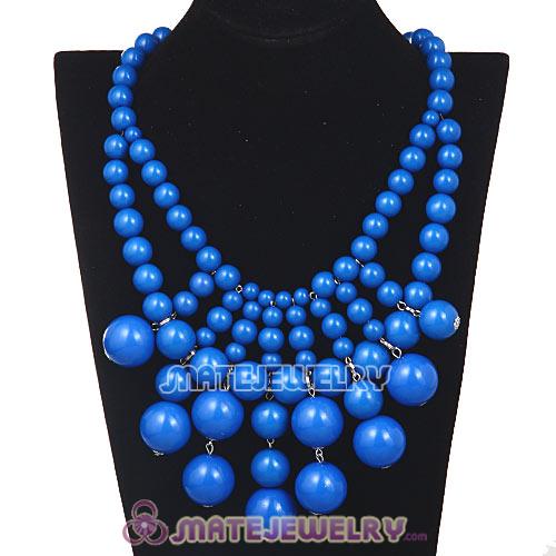 Fashion Cascade Dark Blue Bauble Bib Anthropologie Necklace Wholesale