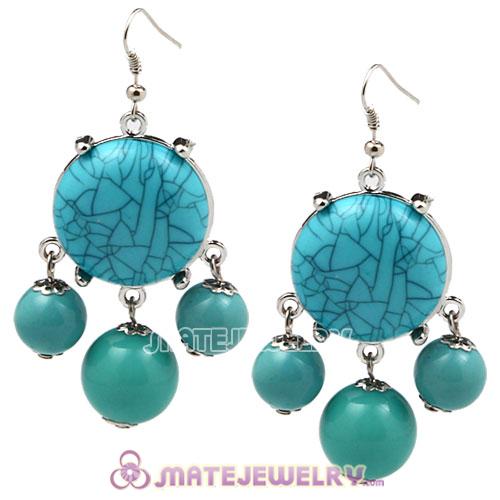 Fashion Silver Plated Turquoise Bubble Earrings Wholesale