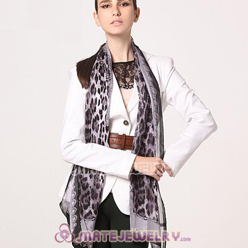 Fashion Office Lady Leopard Silk Scarf Pashmina Scarves Shawls