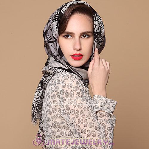 Cashmere Wool Printed Square Head Scarf Pashmina Shawl Scarves For Women