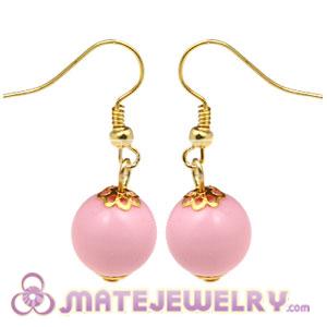 Fashion Gold Plated Pink Hoop Plastic Bubble Earrings Wholesale