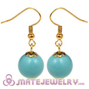 Fashion Gold Plated Turquoise Hoop Plastic Bubble Earrings Wholesale