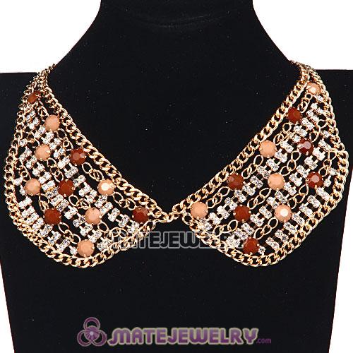 Wholesale Crystal Resin Rhinestone Choker Collar Bib Necklace