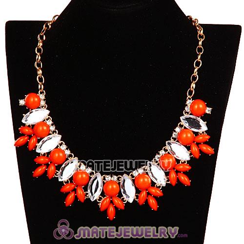 Resin Rhinestone Crystal Marquess Lily Choker Bib Necklaces Wholesale