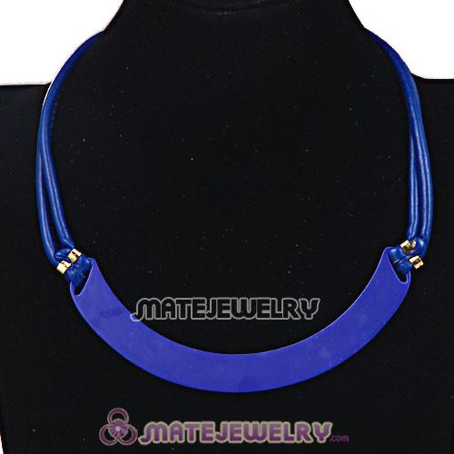 Wholesale Blue Leather Choker Collar Necklace For Women