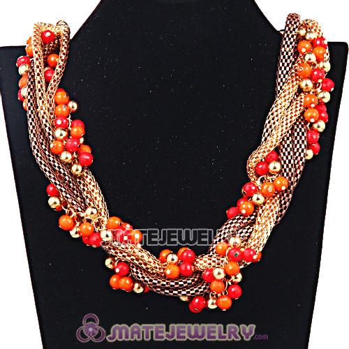 Wholesale Ladies Chunky Chain Beaded Choker Collar Necklace 