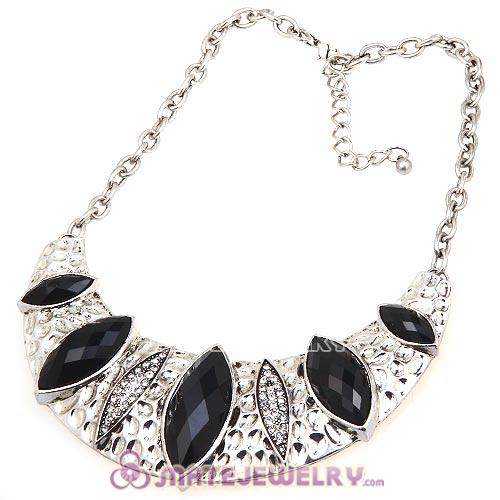 Wholesale Silver Resin Geometry Crescent Choker Collar Necklace