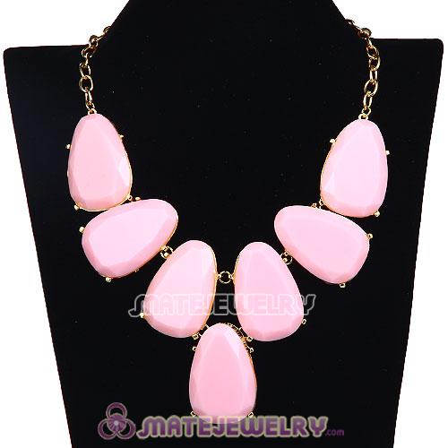 Wholesale Pink Chunky Resin Teardrop Choker Collar Necklace 