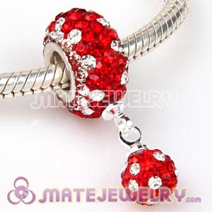 Wholesale European Pave Crystal Pendant With Silver Plated Copper Core