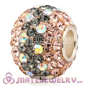 10X13 Charm European Beads With 130pcs Austrian Crystal In 925 Silver Core