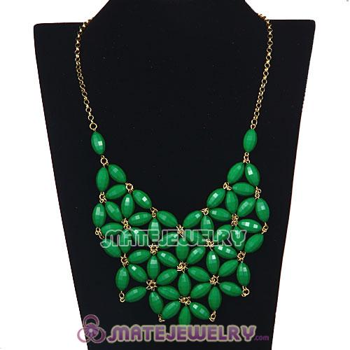 2012 New Fashion Green Bubble Bib Statement Necklace 