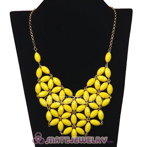 2012 New Fashion Yellow Bubble Bib Statement Necklace 