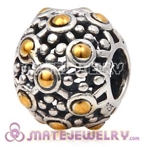 Gold Plated Dot European Style Big Hollow Charms