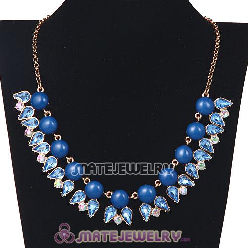 2013 New Fashion Crystal Dewdrop Navy Resin Bubble Necklace Jewelry