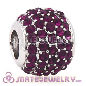 Platinum Plated Amethyst Pave Lights With Amethyst Crystal Charm