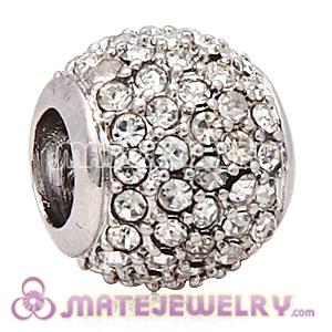 Platinum Plated Clear Pave Lights With Clear Crystal Charm