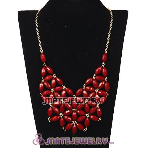 2013 Fashion Jewelry Claret Bubble Bib Necklace For Women