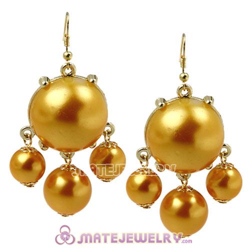 Fashion Gold Plated Golden Pearl Bubble Earrings Wholesale