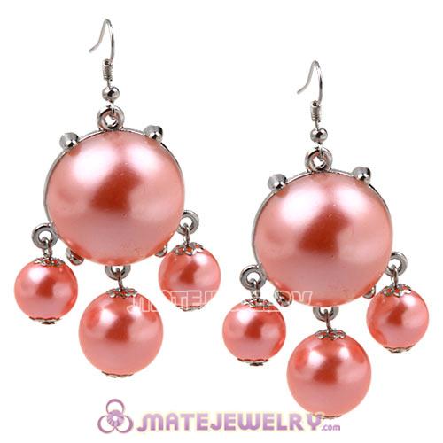 Fashion Silver Plated Pink Pearl Bubble Earrings Wholesale