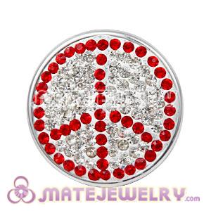 Wholesale Handmade CCB Pave Crystal Peace Sign Charms For Bracelet 