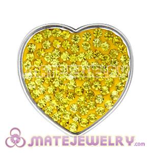 Wholesale Handmade CCB Pave Crystal Heart Charms For Bracelet 