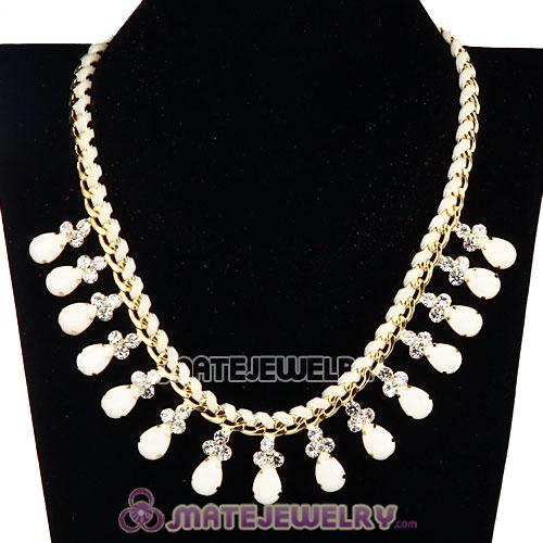 Resin Diamond Crystal Chunky Choker Bib Necklace