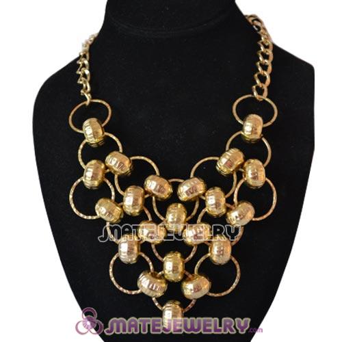 Gold Plated Beaded Bubble Bib Necklace Wholesale