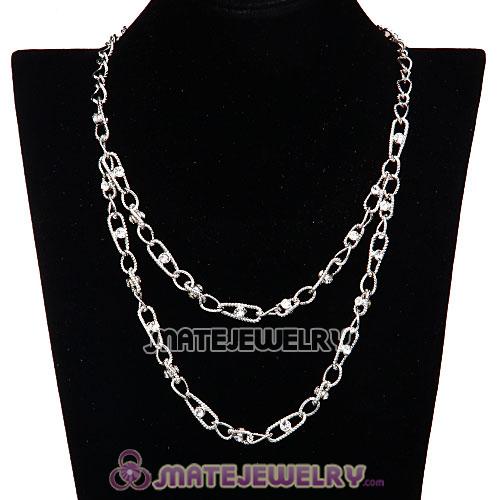 Silver Plated Chains Rhinestone Crystal Necklace Wholesale
