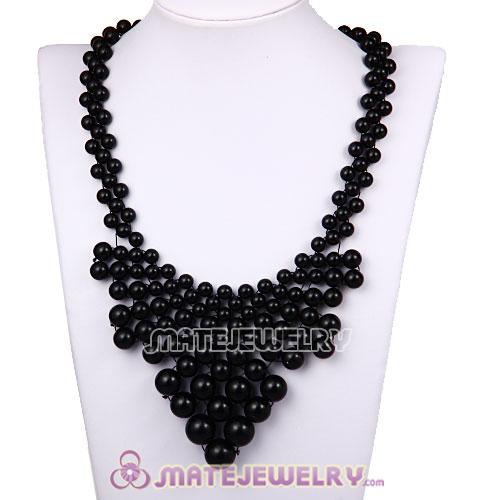 2013 Fashion Ladies Plastic Bubble Bib Necklace Black