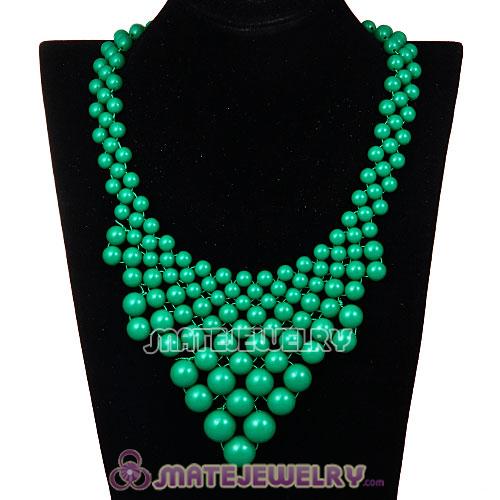 2013 Fashion Ladies Plastic Bubble Bib Necklace Dark Green