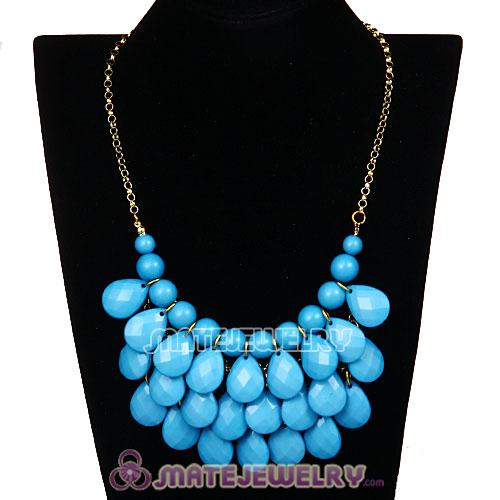 New Fashion Blue Bubble Bib Statement Necklace Wholesale