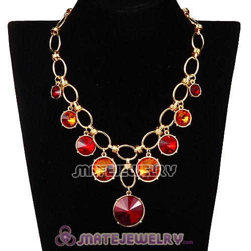 Fashion Ladies Gold Chain Rhinestone Crystal Bib Necklace 