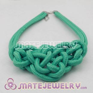 Handmade Weave Fluorescence Green Cotton Rope Bib Necklaces