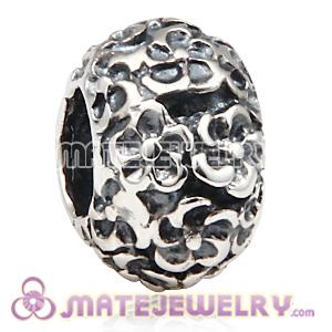 Antique silver beads with retro patterns