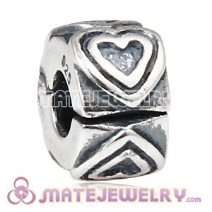 Wholesale European 925 Sterling Silver Love Heart Clip Beads 