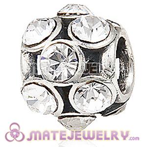 Sterling Silver Clear Austrian Crystal Openwork Sparkling Circles Charm