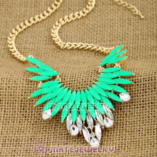 2013 Fashion Lollies Green Resin Crystal Pendant Necklace