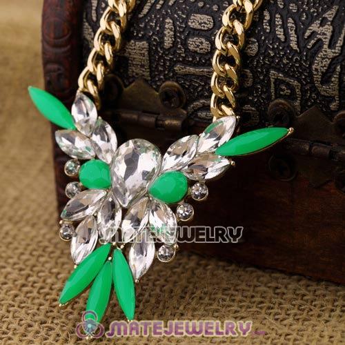 2013 Fashion Lollies Green and Crystal Pendant Necklace
