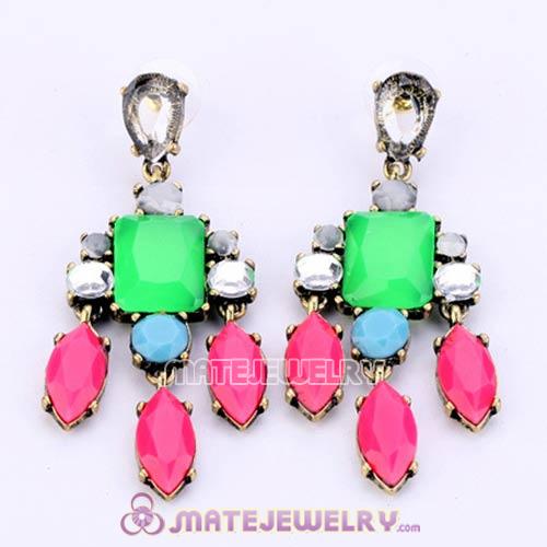 2013 Design Lollies Multi Color Resin Crystal Chandelier Earrings