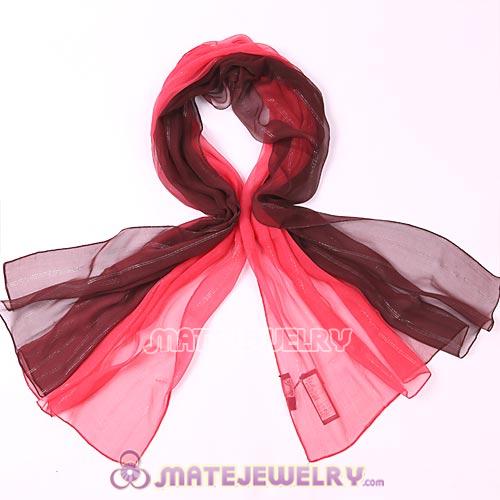Mulberry Silk Scarves Digital Painting Red Fade Pashmina Shawls Wholesale